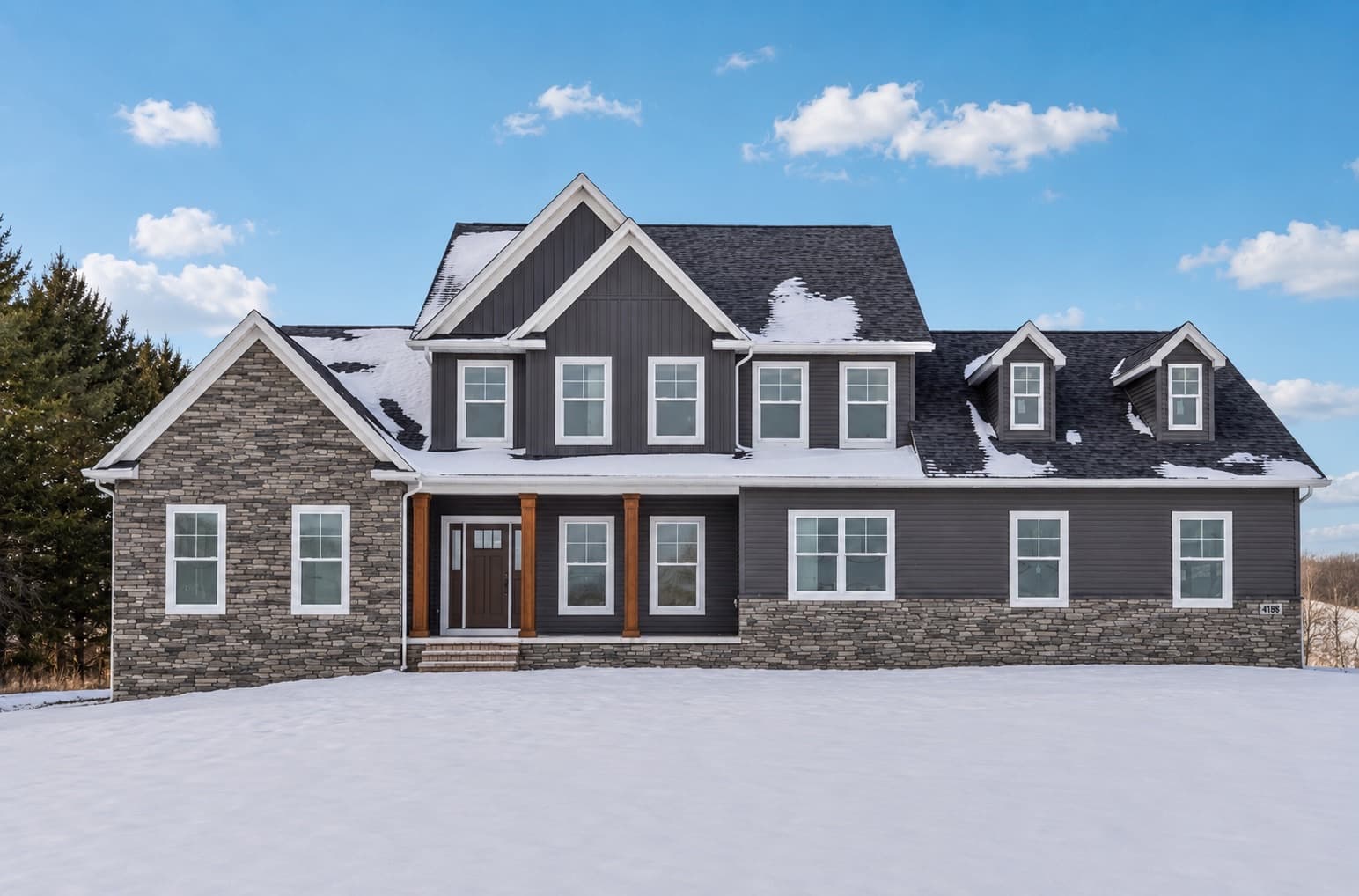 Exterior of a Henderson Homes build