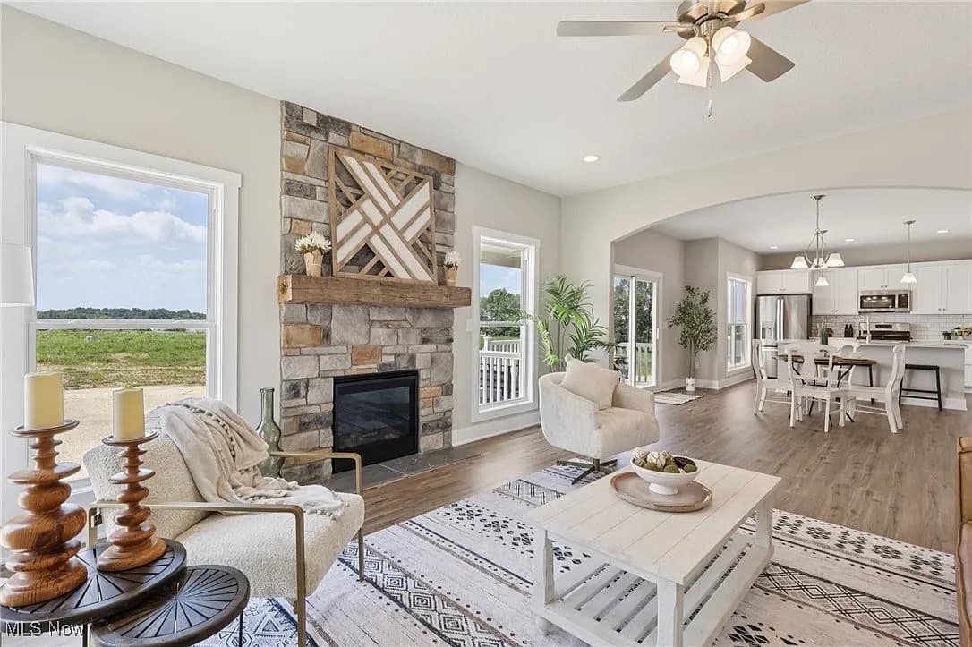 Living room in a Henderson Homes build