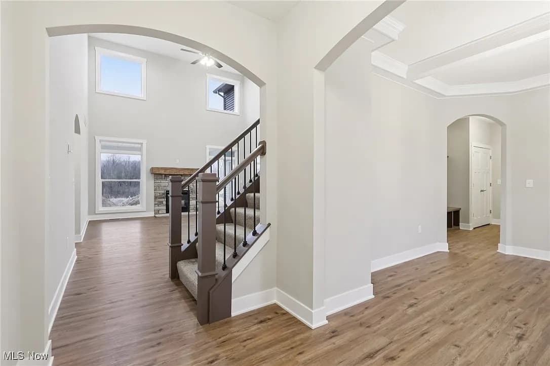Entry and staircase in a Henderson Homes build
