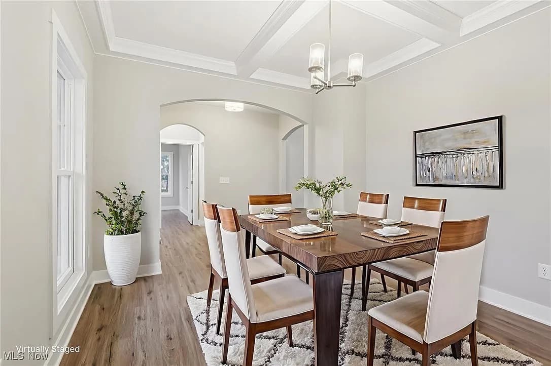 Dining room in a Henderson Homes build